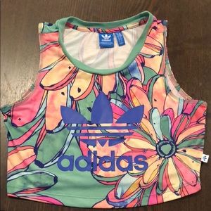 ADIDAS banana print crop top. Never been worn.